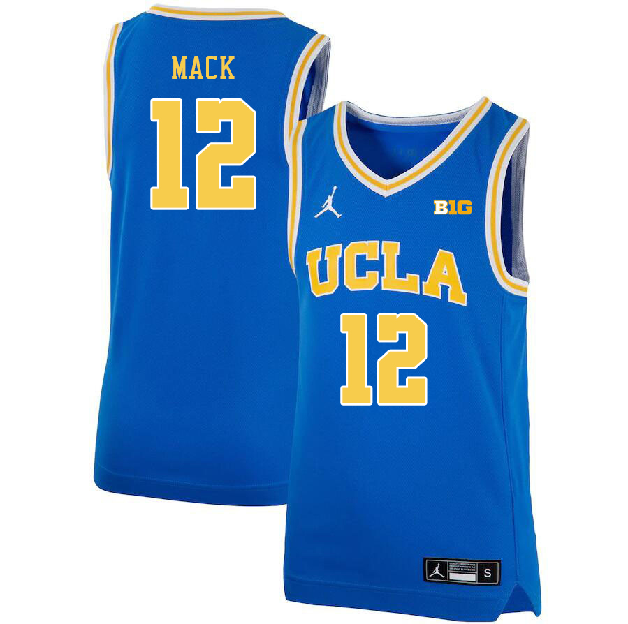 UCLA Bruins #12 Sebastian Mack Big 10 Conference College Basketball Jerseys Stitched Sale-Royal